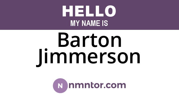 Barton Jimmerson