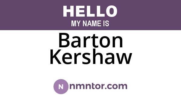 Barton Kershaw