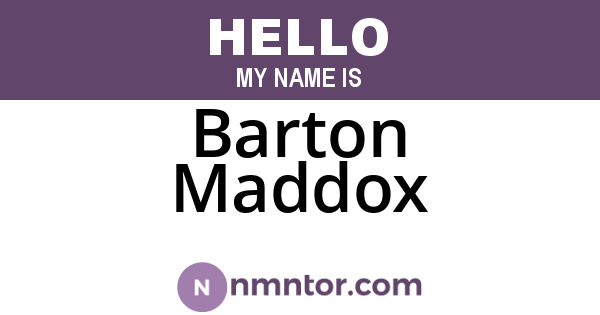 Barton Maddox