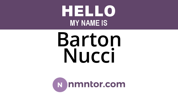 Barton Nucci