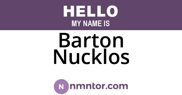 Barton Nucklos