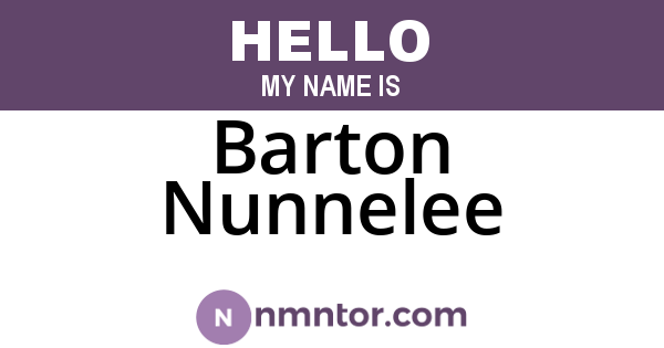 Barton Nunnelee