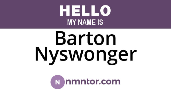 Barton Nyswonger