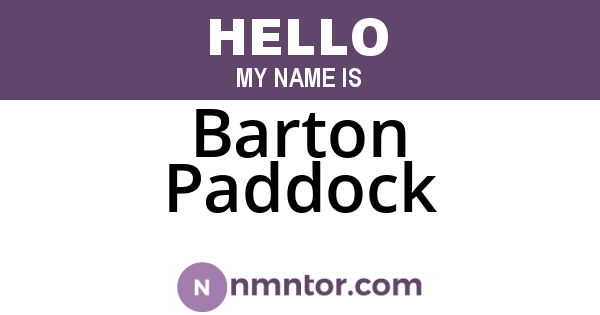 Barton Paddock