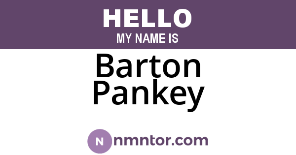 Barton Pankey