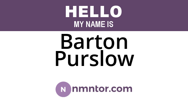 Barton Purslow