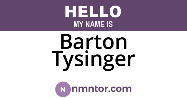 Barton Tysinger