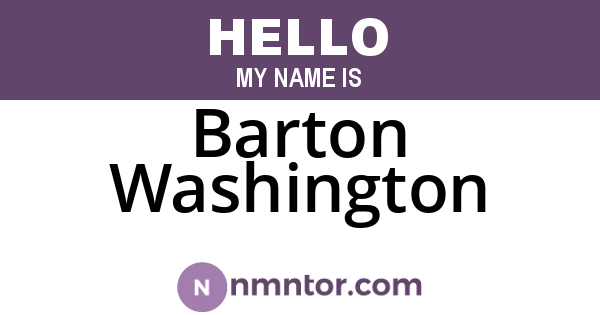 Barton Washington