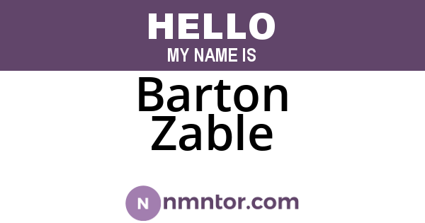 Barton Zable