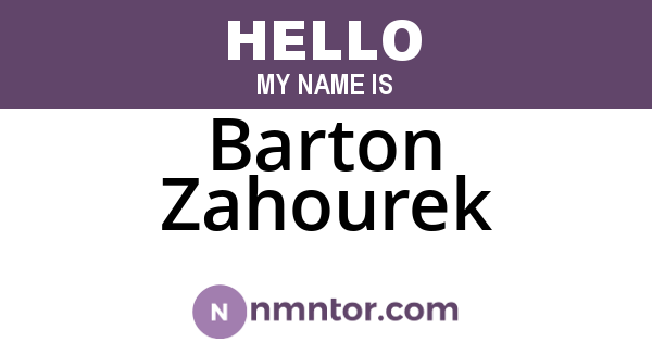 Barton Zahourek