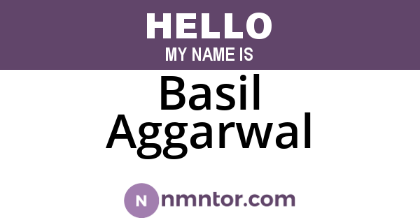 Basil Aggarwal