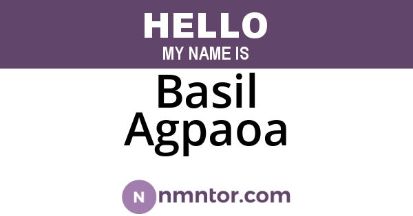 Basil Agpaoa