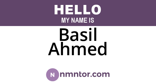 Basil Ahmed