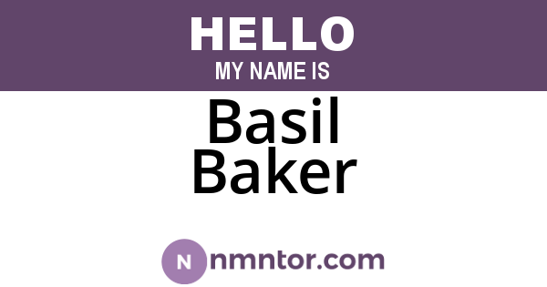 Basil Baker