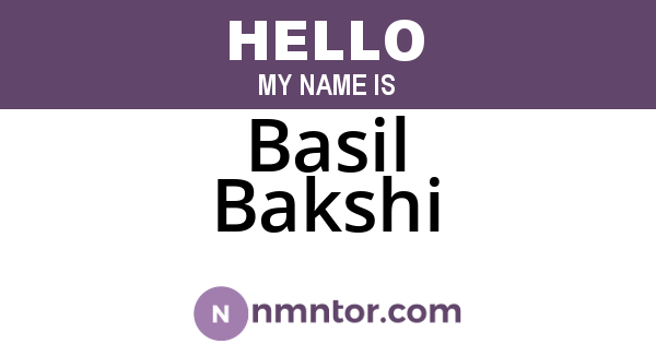 Basil Bakshi