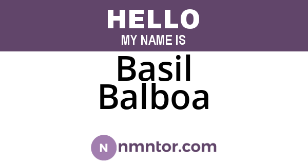 Basil Balboa