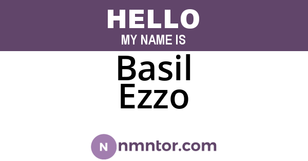 Basil Ezzo