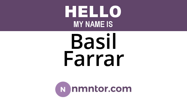 Basil Farrar