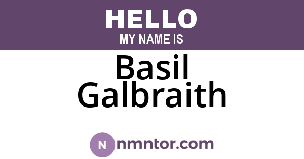 Basil Galbraith