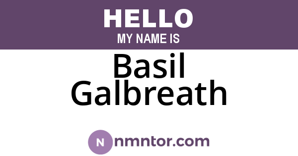 Basil Galbreath