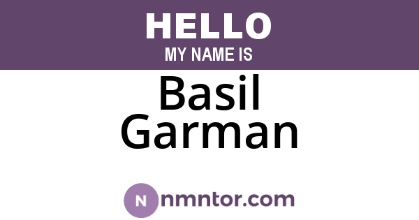 Basil Garman