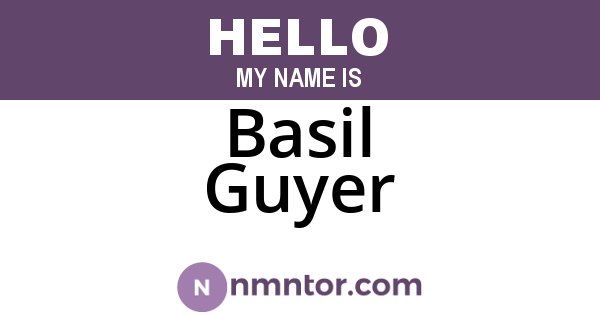 Basil Guyer