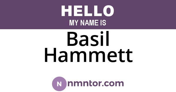 Basil Hammett