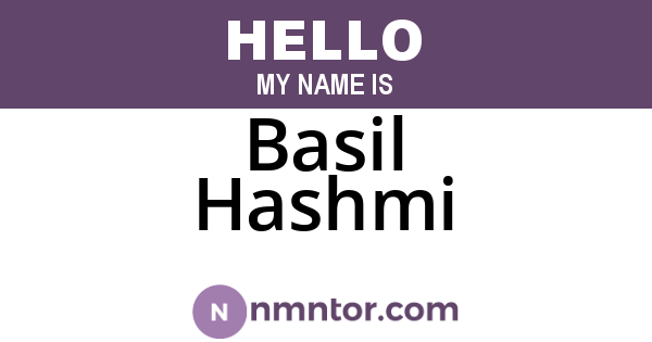 Basil Hashmi