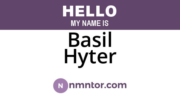 Basil Hyter