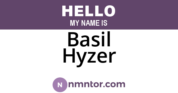 Basil Hyzer