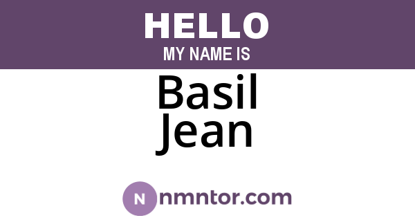 Basil Jean