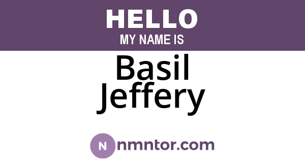 Basil Jeffery