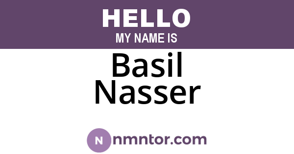Basil Nasser