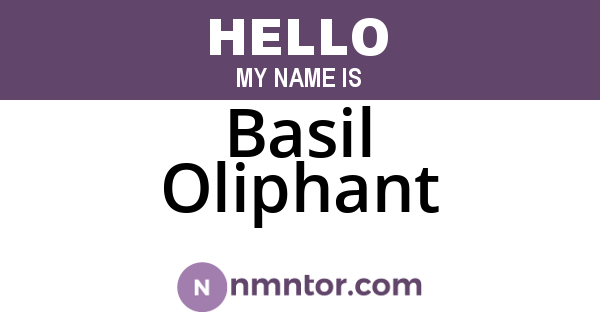 Basil Oliphant