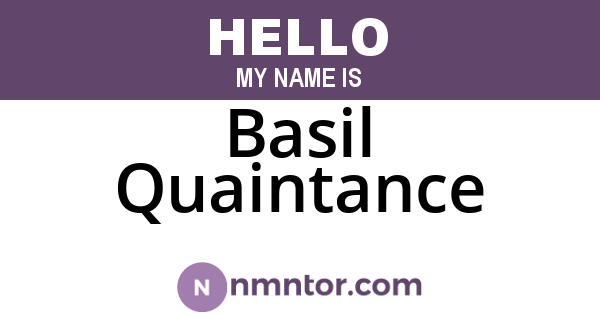 Basil Quaintance
