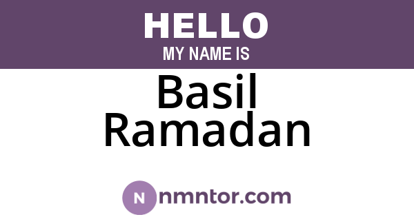 Basil Ramadan