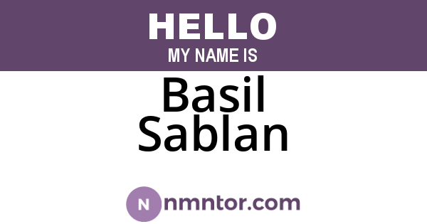 Basil Sablan