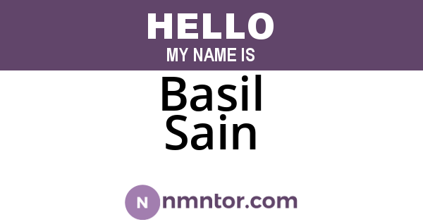 Basil Sain