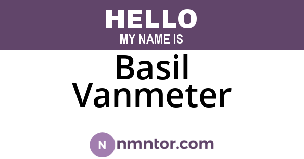 Basil Vanmeter