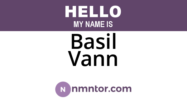 Basil Vann