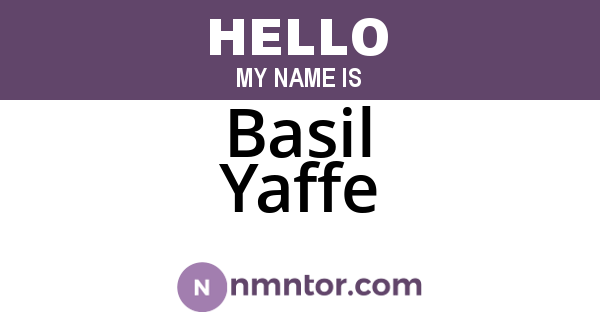Basil Yaffe