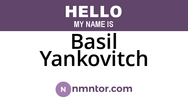 Basil Yankovitch