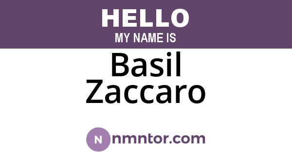 Basil Zaccaro