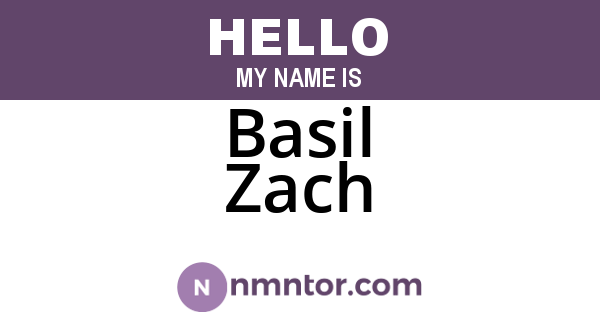 Basil Zach