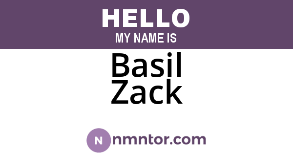 Basil Zack