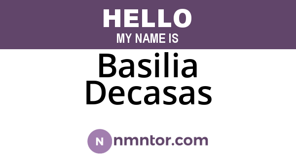Basilia Decasas