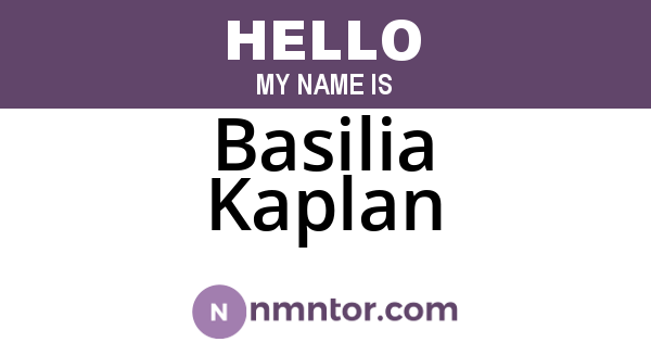 Basilia Kaplan
