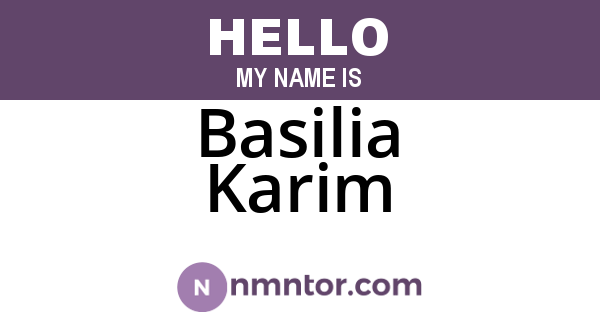 Basilia Karim