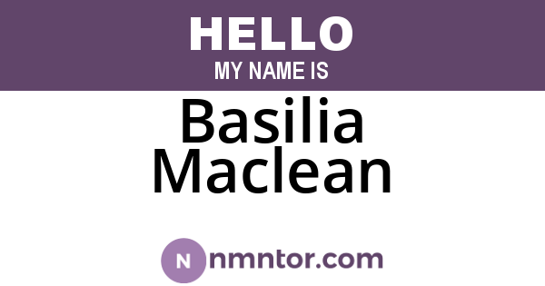 Basilia Maclean
