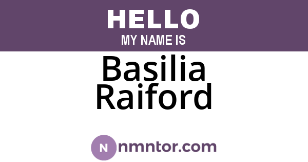 Basilia Raiford
